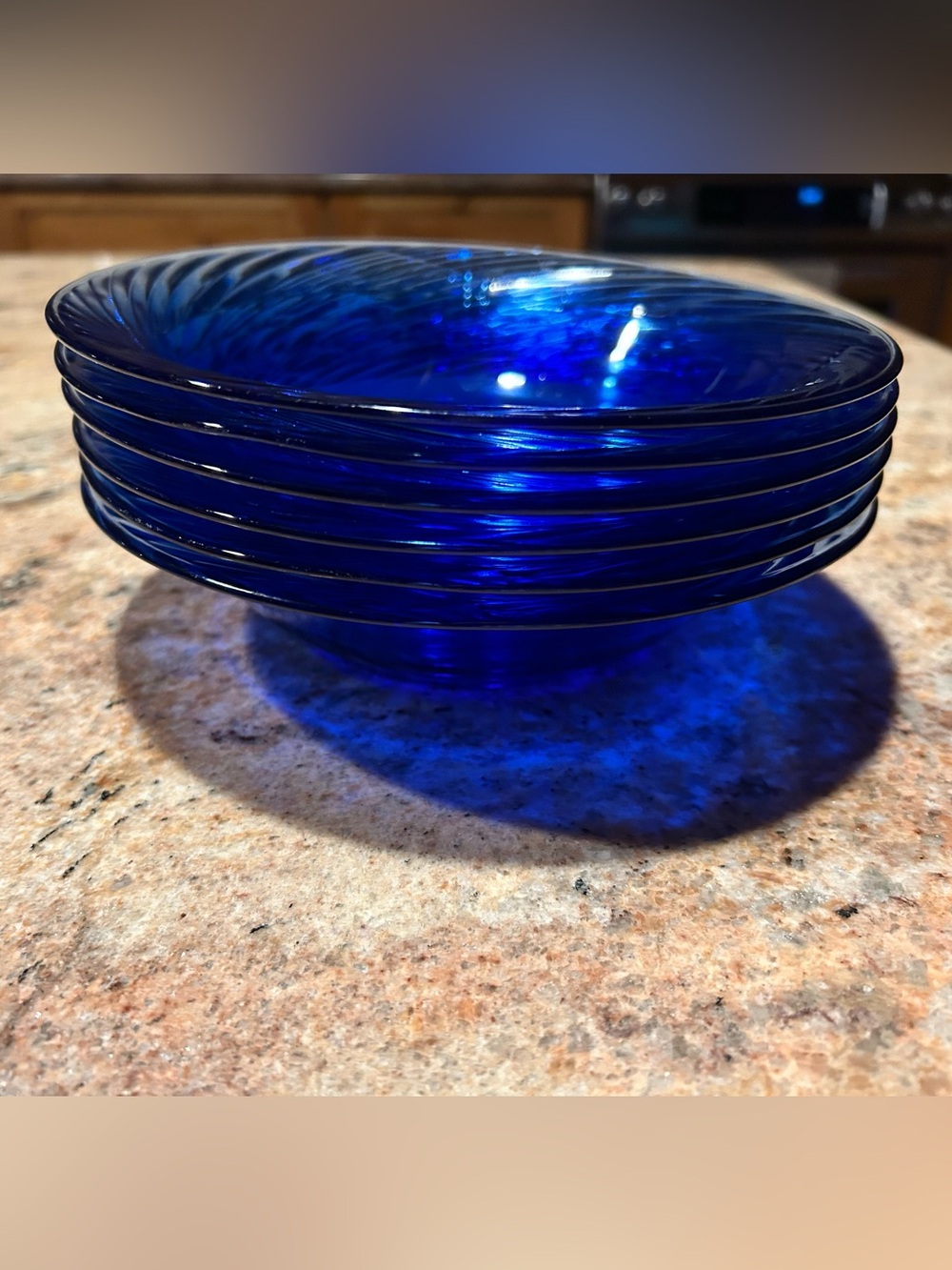 Pyrex “Festiva” Vintage Cobalt Blue 7” Pasta Salad Soup bowl. Set of (6)